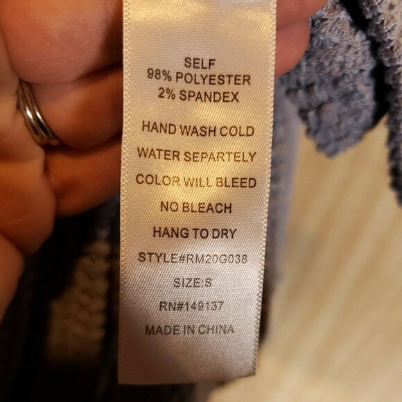 Remixmess  Waffle 3/4 Sleeve Oversized Top Small - Picture 5 of 5